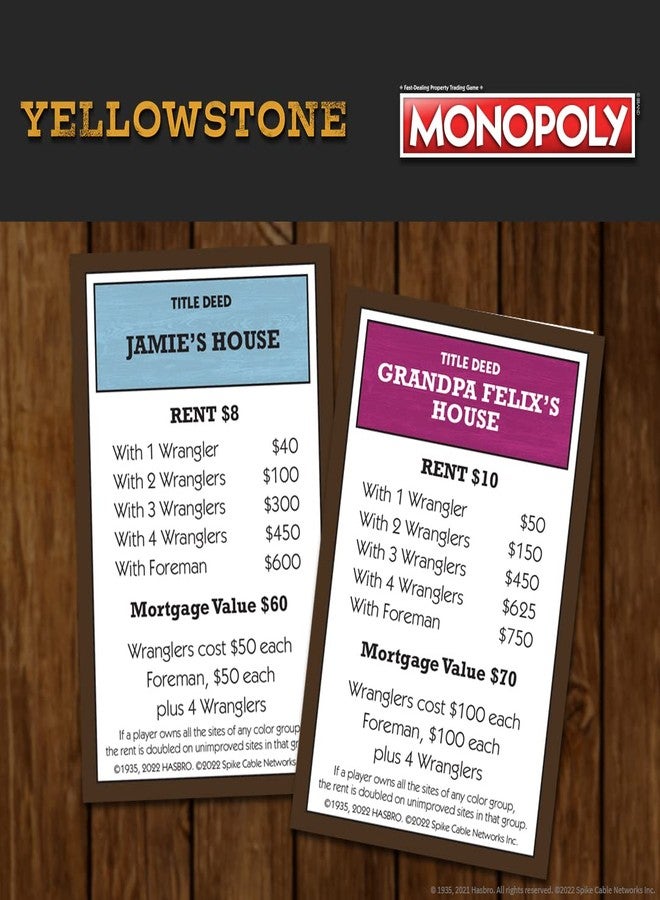 yellow stone Monopoly: Yellowstone | Buy, Sell, Trade Spaces Featuring Locations from The Paramount Network Show | Collectible Classic Monopoly Game | Officially-Licensed Yellowstone Game & Merchandise - Image 4